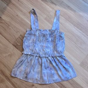 NWT J. Crew Women’s Flora Obsura Collection Satin Tank in Lavender Fields S